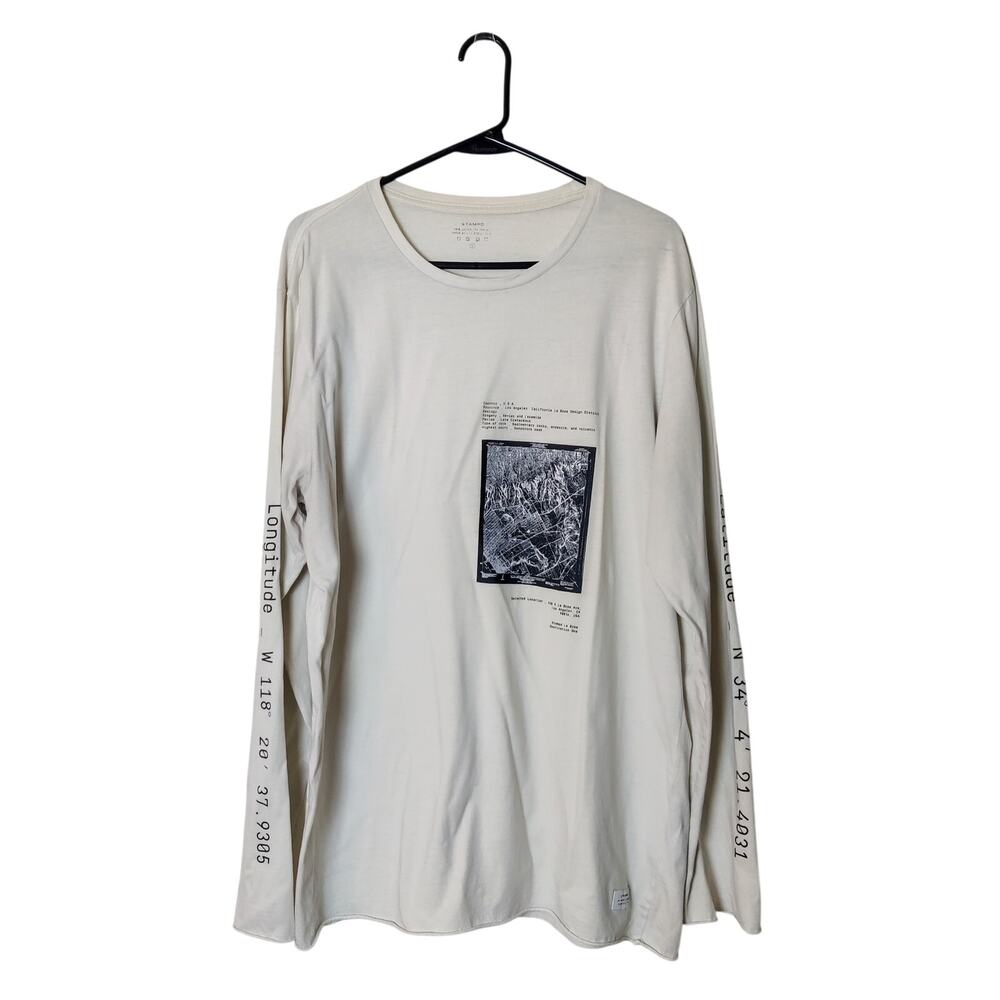 Stampd Long Sleeve LA Limited Edition Destination Graphic Shirt Off White Large